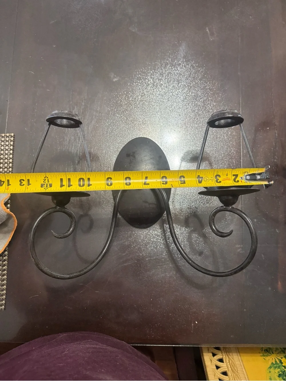 Bronze Iron Scroll Wall Sconces Candelabras Lantern Rustic Candle Holders Vtg